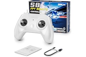 FLYDrone S8 Drone Simulator Controller for FPV Beginner Pilots Training, 8 Channel Metal Joystick, Supports for DJI Flight Simulator/DRL/Uncrashed/Liftoff/DCL/ VelociDrone/Aerofly RC 10, Mode 2 (White)