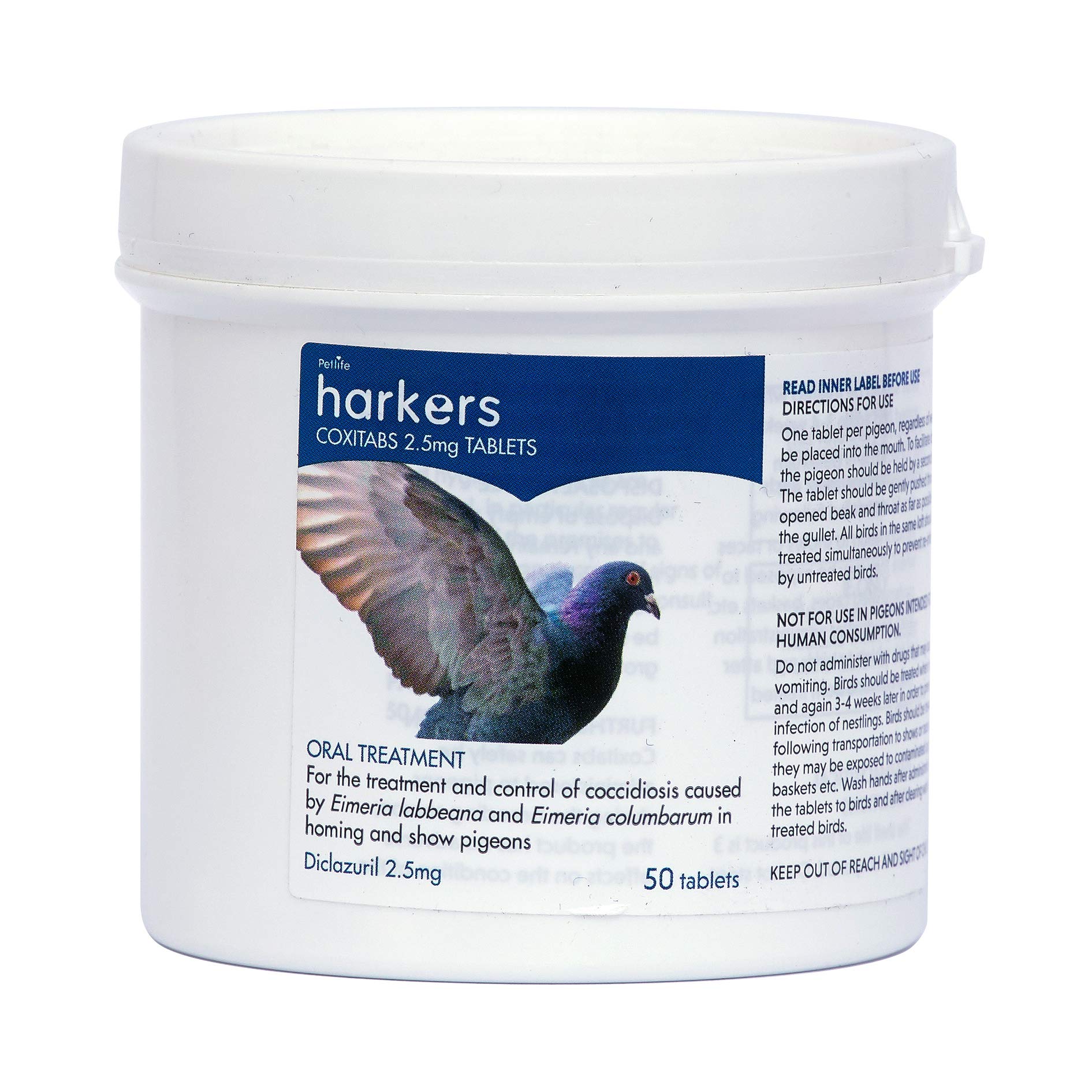 Harkers Coxitabs Petlife Coccidiosis Treatment for Pigeon, 50 Tablets