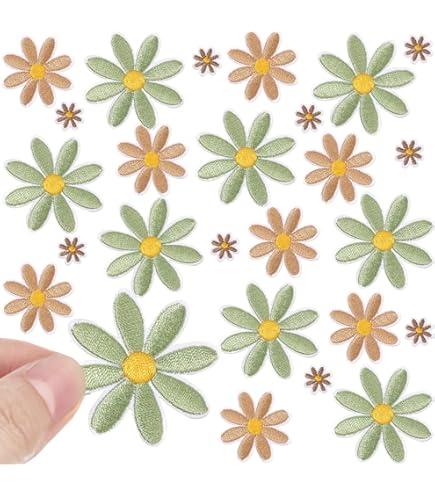 White Daisy Flower Patch Embroidered Cut out Iron on Sew on Lot of 12 (1 inch