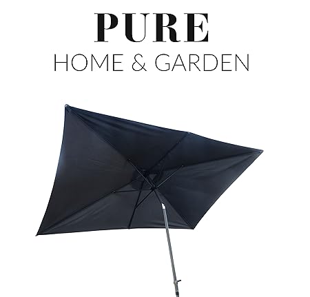 Pure Home & Garden Kurbelschirm 300x200 anthrazit, mit UV-Schutz 40 Plus, Knicker und abnehmbarem Bezug