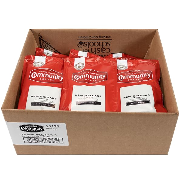 COMMUNITY COFFEE NEW ORLEANS BLEND, DARK ROAST PRE-MEASURED COFFEE PACKS, 3.0 OUNCE EACH (BOX OF 20)