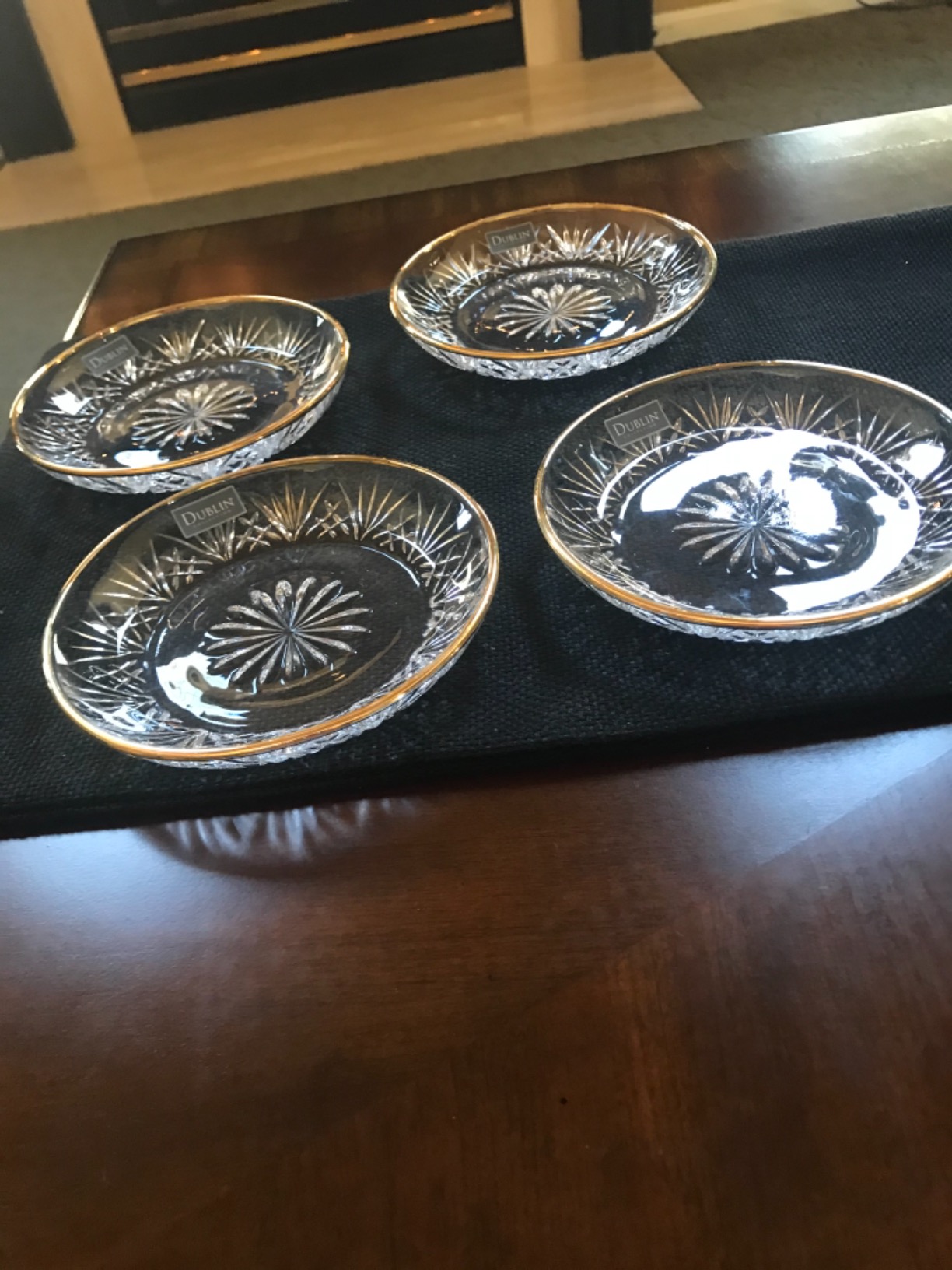 5/mo Finance Godinger Dessert Plates, Gold Trim Dublin, Set of 4