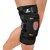 Plus Size Knee Braces for Knee Pain, Adjustable Knee Brace for Men and Women with Dual Removable Metal Hinges, Hinged Knee Brace with Side Stabilizers, Knee Support for Meniscus Tear and Arthritis