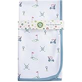 Little Me Blankets for Baby Boys' Swaddling Receiving Blanket, Blue Golf Club, 30 x 27 Inches