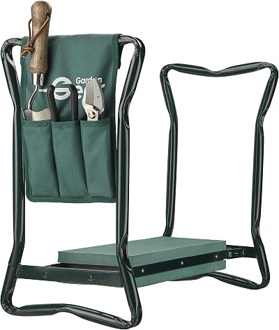 Garden Gear Folding Garden Kneeler Seat Stool with Tool Bag 3 in 1
