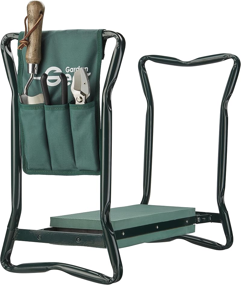 Garden Gear Folding Garden Kneeler Seat Stool with Tool Bag 3 in 1