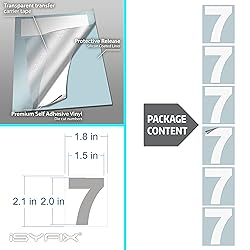 iSYFIX White Vinyl Number 7 (Seven) Stickers - 6