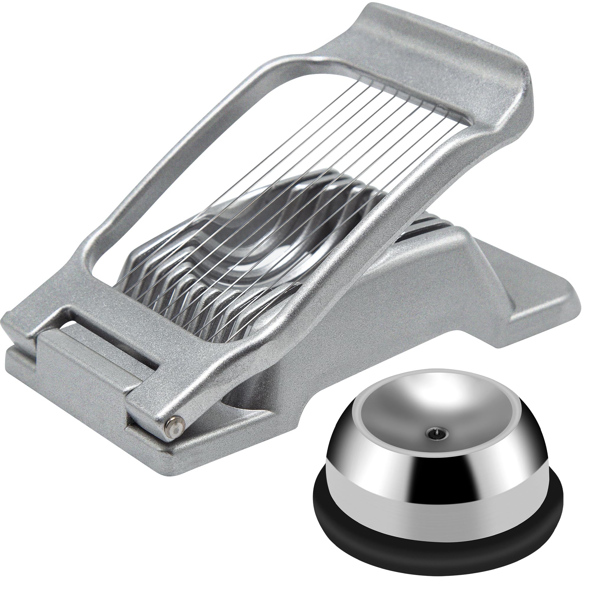 Egg Slicer for Boiled Eggs with Egg Piercer, Stainless Steel Wire Egg Slicer, Dishwasher Safe, Multifunctional Eggs Slicer Cutter for Hard Boiled Eggs Egg Piercer Tool for Kitchen