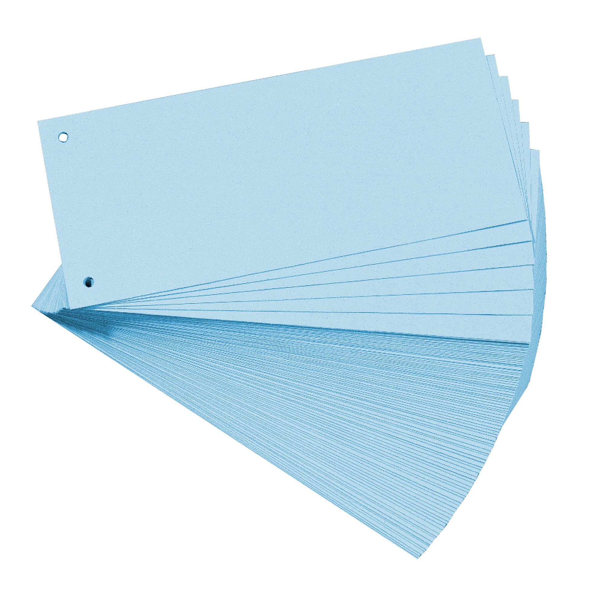 Exacompta - Ref 13315B - Bristol Card Punched Dividers (Pack of 100) - 105 x 240mm, 180gsm Paper, 2-Hole Punched, Horizontal, Organise A4 Documents - Blue Colour