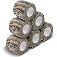 AIRSSON 6 Roll Camouflage Tape Cling Scope Wrap Military Camo Stretch Bandage Gun Rifle Shotgun Camping Hunting 2" x 177" x 6