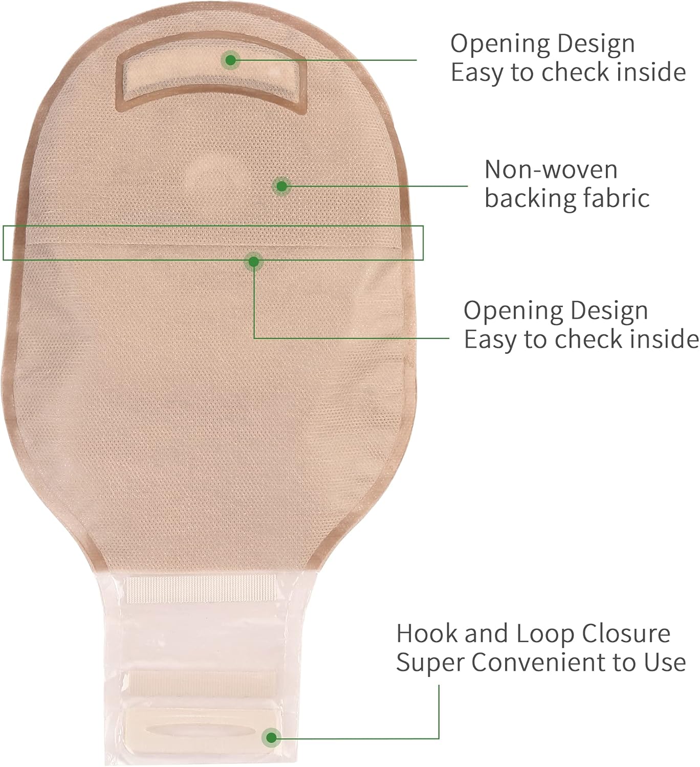 LotFancy 10 PCS Colostomy Bag, Ostomy Supplies, One Piece Drainable Pouches with Hook and Loop Closure,for Ostomy Colostomy Ileostomy Stoma Care, Cut-to-Fit (Max 64mm): Health & Personal Care