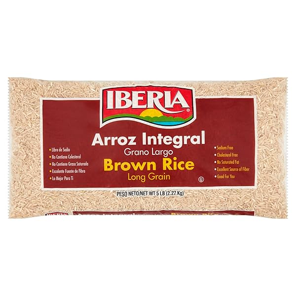 IBERIA LONG GRAIN BROWN RICE, 5 POUND