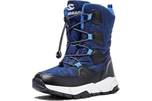 HOBIBEAR Kids Snow Boots Boys Girls Mid Calf Waterproof Warm Faux Fur Lined Insulated Winter Shoes(Toddler/Little Kid/Big Kid)