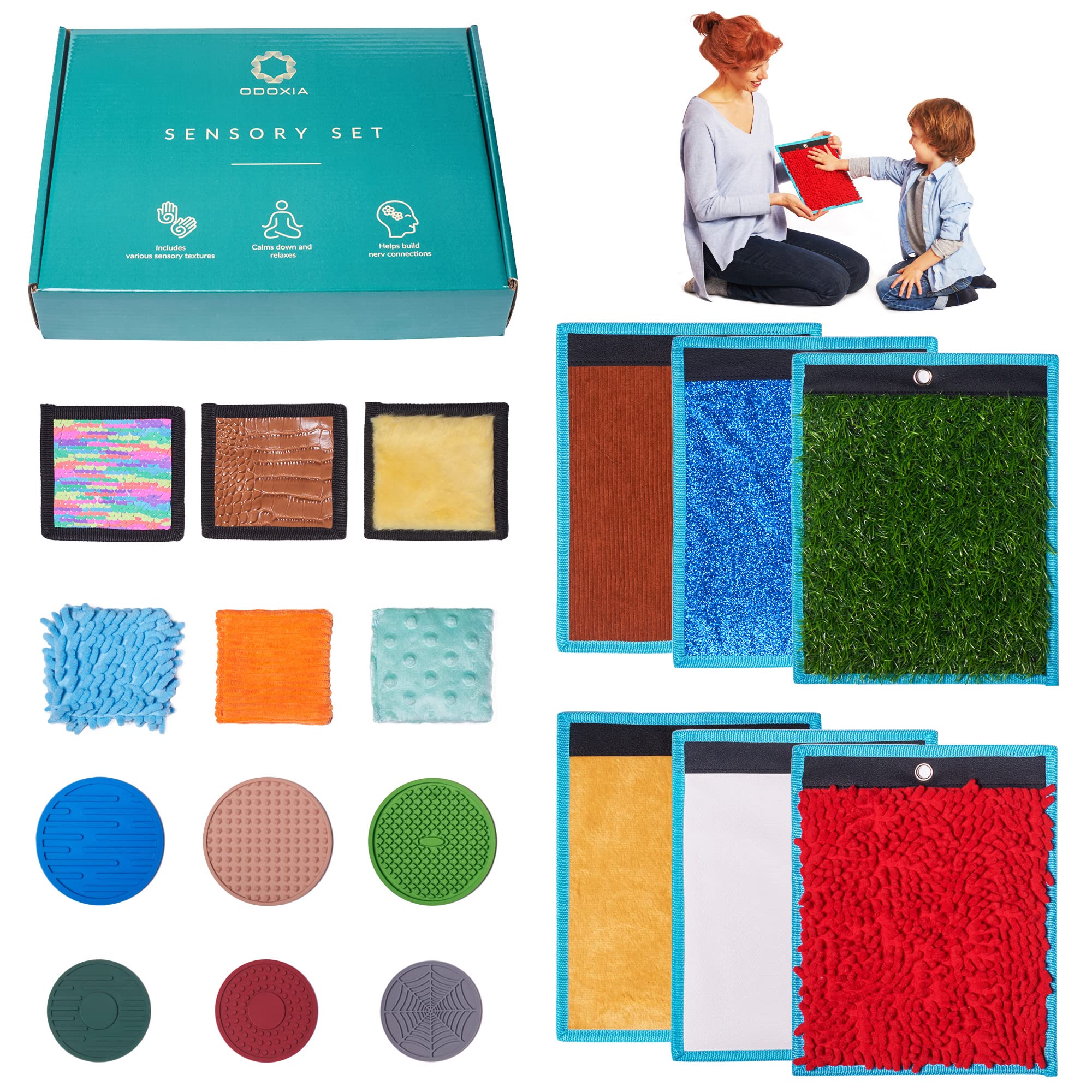 ODOXIA Sensory Mats for Autistic Children | Sensory Tiles for Kids | Mats, Discs & Bean Bags | Sensory Wall Panel | Multi-Sensory Exploration | Sensory Toys | Sensory Room Equipment | Tactile Play