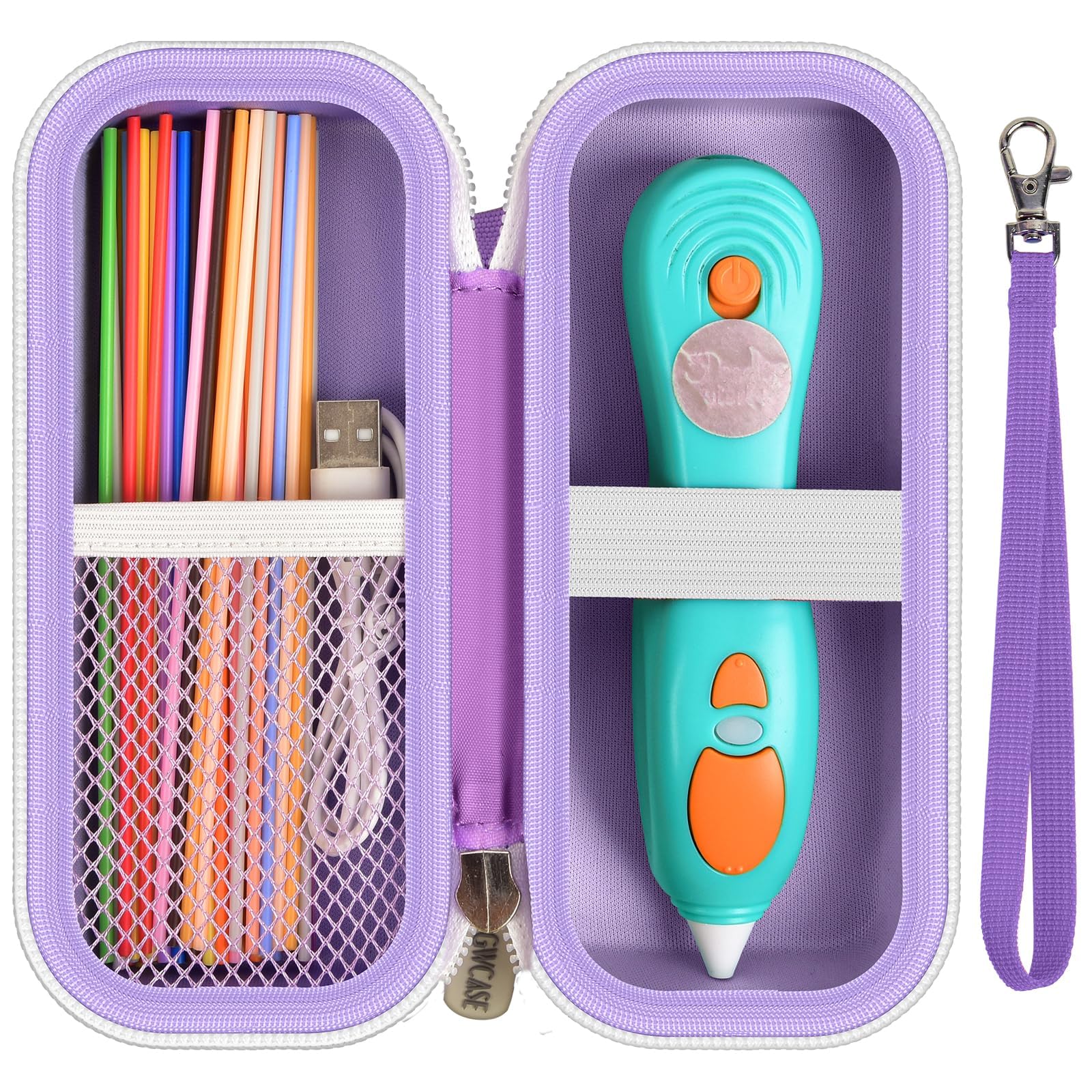 Photo 1 of GWCASE Case Compatible with 3Doodler Start+ Essentials 3D Printing Pen for Kids, Travel Organizer Carryer for Filament Refill Packs, Micro-USB Charger (Box Only)-Purple