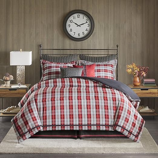 Amazon Com Woolrich Williamsport Plaid Comforter Set Red Queen