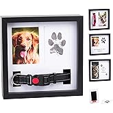 OtterPets Dog Paw Print Kit for Dogs, Dog Picture Frame with Shatterproof Plexiglass, 4 Customizable Displays, 9”x9”, Pet Memorial Gift for Dogs, Loss of Pet Sympathy Gift, Pet Paw Print Impression Kit (Black)