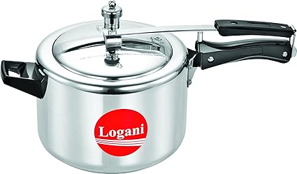Logani Aluminium 5L Inner Lid Pressure Cooker (Silver)