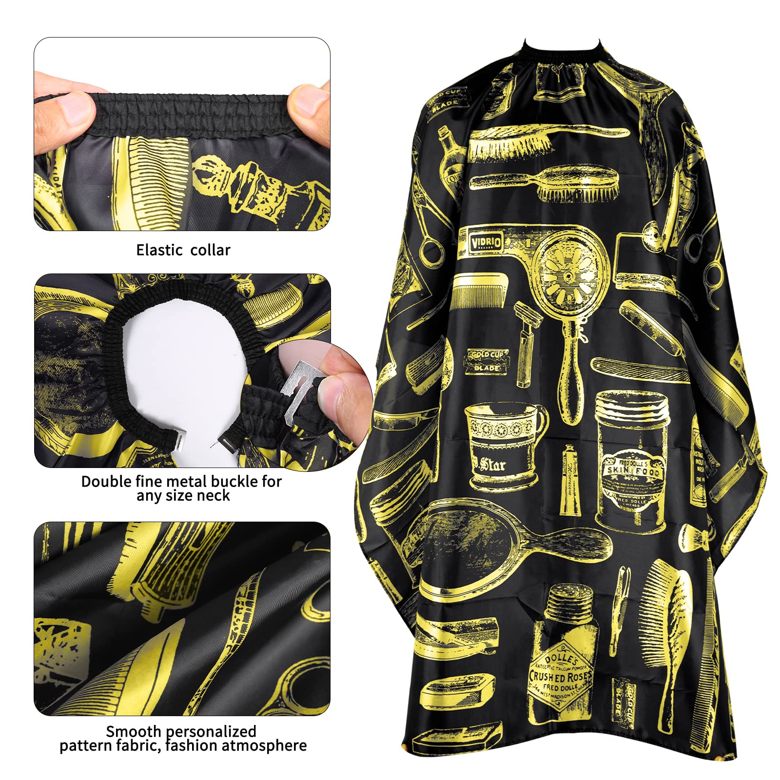 Waterproof Hair Cutting Cape Barber Cape for Men Cape for Hair Cutting with Adjustable Neck Size Neck Strips Neck Duster Set Hair Styling Cape Salon Cape with 100 Count Neck Strip Barber Supplies