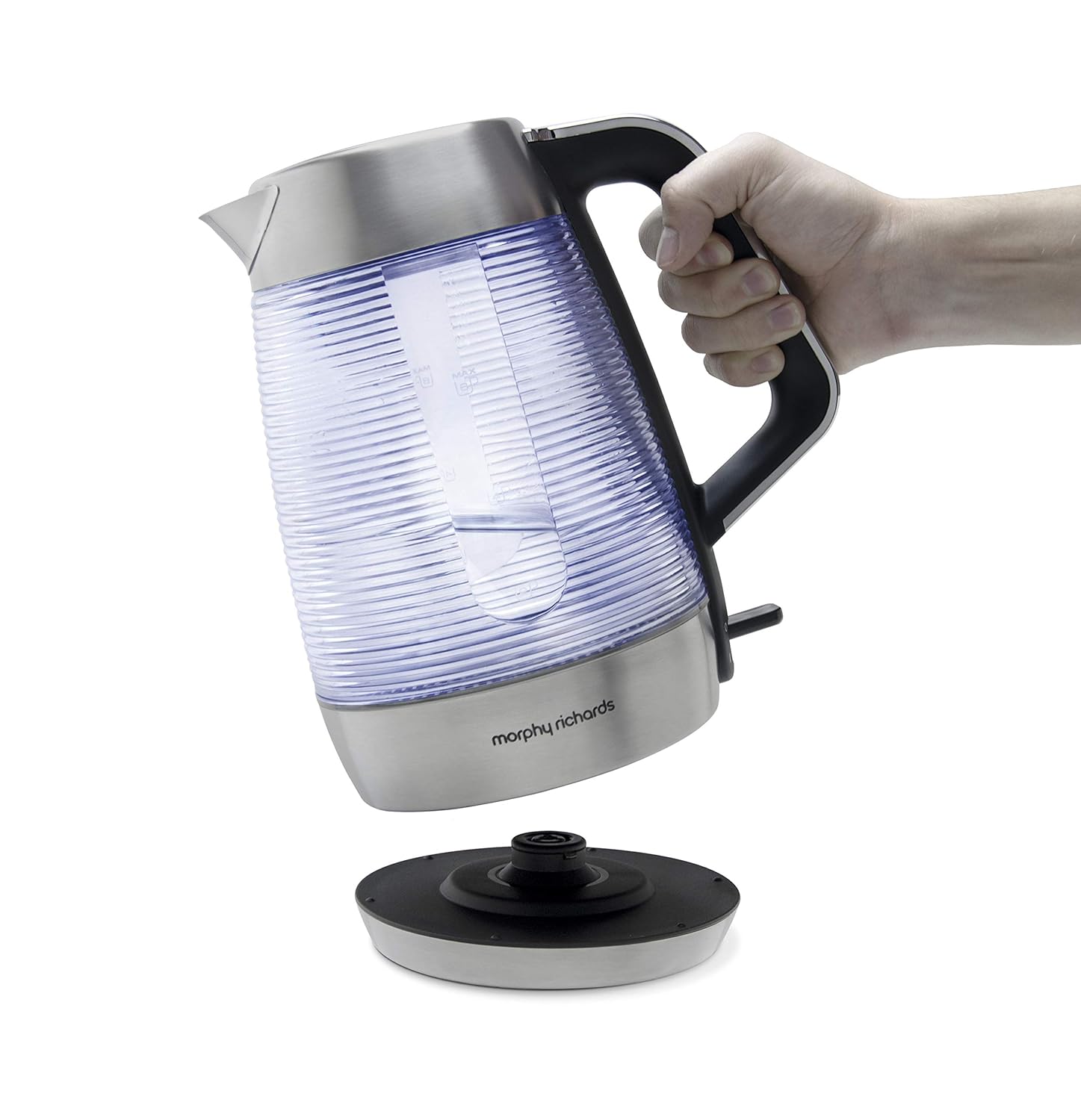 Morphy Richards Vetro Illuminated Glass Kettle 1.5L 3KW Blue 108010 eBay