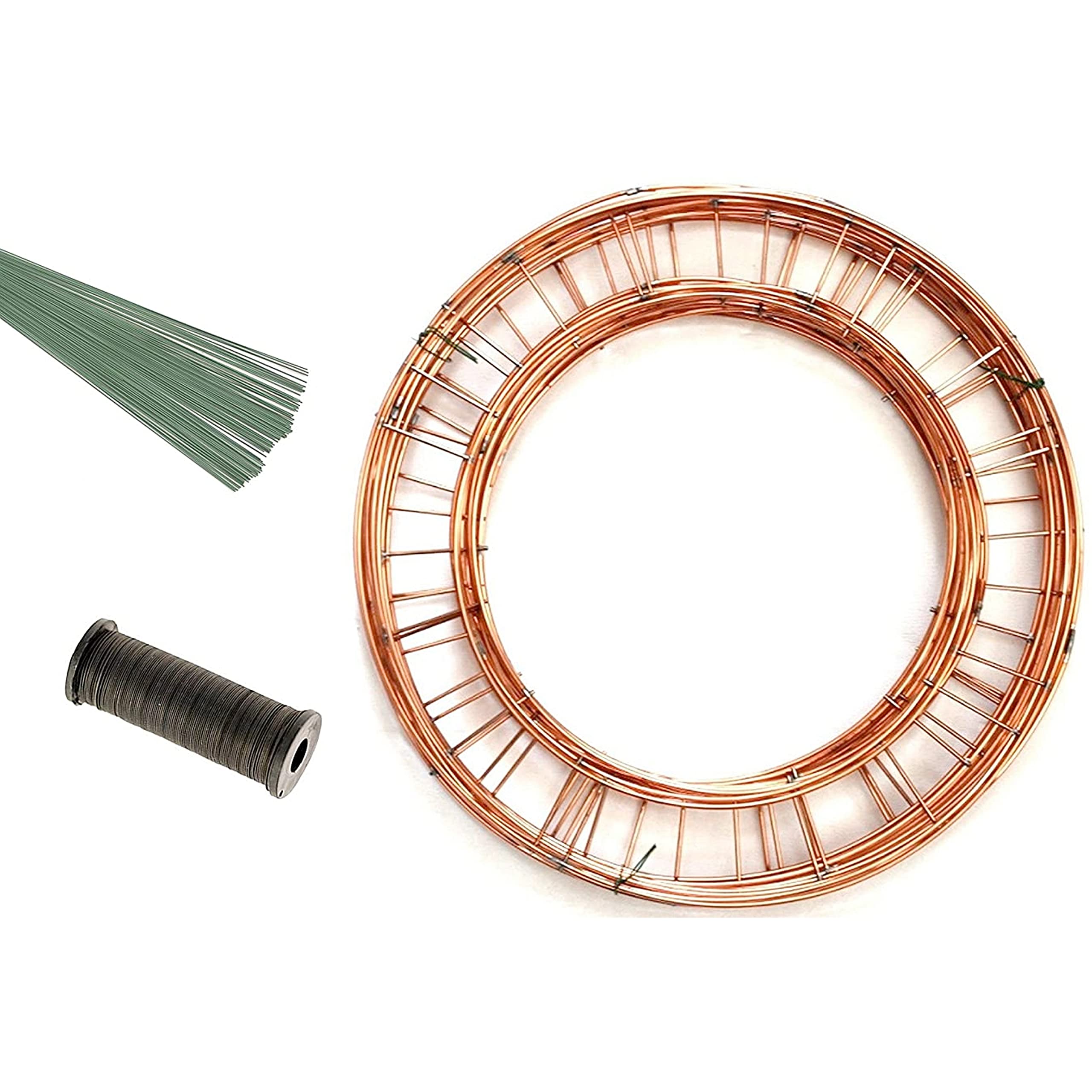 directfloristsupplies Wreath Ring Kit -10 x Rings, 1x Binding Wire & 250g 10" stubwire 240 Wires Approx (16 Inch) — image 1