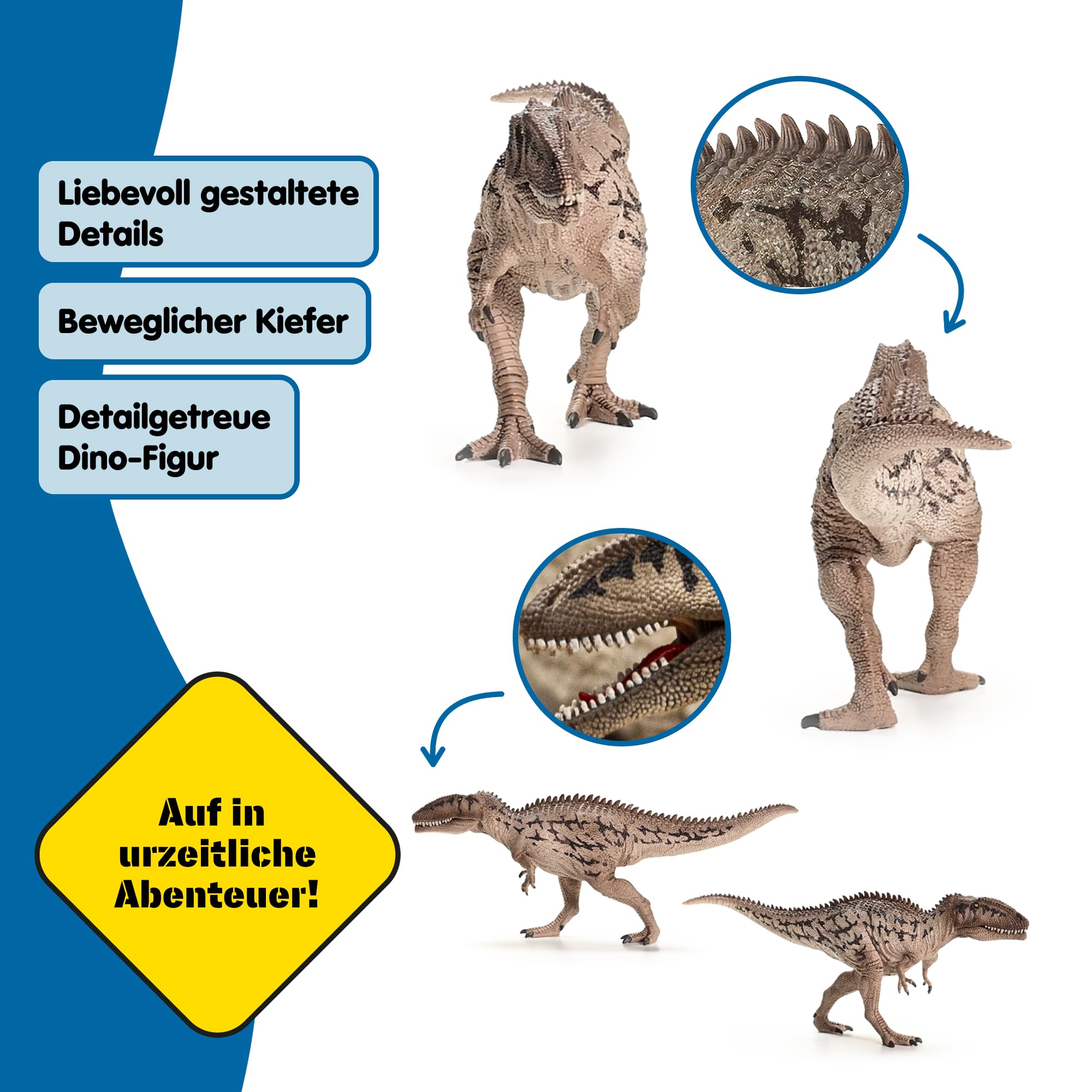 schleich Dinosaurs | Carcharodontosaurus 15048 | detailgetreuer Dino mit beweglichem Kiefer | tolles Geschenk für Mädchen und Jungen | schleich Dinosaurier Spielzeug ab 3 Jahre | 8 x 33 x 13 cm 5