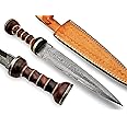 REG-2197 - Custom Handmade Damascus Steel 15 Inches Blade Knife - Perfect Grip Rose Wood Handle