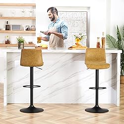HeuGah Swivel Bar Stools Set of 2, Adjustable