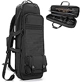 GOBUROS Tactical Rifle Bag Backpack Fits 36” Rifles, Soft Rifle Case with 3 Magazine Holders, Padded Shoulder Straps, Lockable Zipper and Molle System for Hunting and Shooting