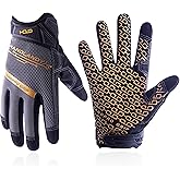 HANDLANDY Mens Work Gloves Touch screen, Utility Mechanic Gloves, Flexible Breathable Fit- Padded Knuckles & Palm