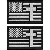 Harsgs American Flag with Cross Patches | Tactical US Hook &amp; Loop Patches for Caps Bags Vests Military Uniforms Tactical Gears