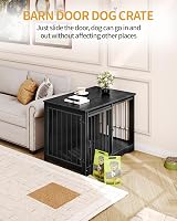 Hzuaneri Dog Crate Furniture 100 cm Double Door Barn Door Anti-Chew view 7