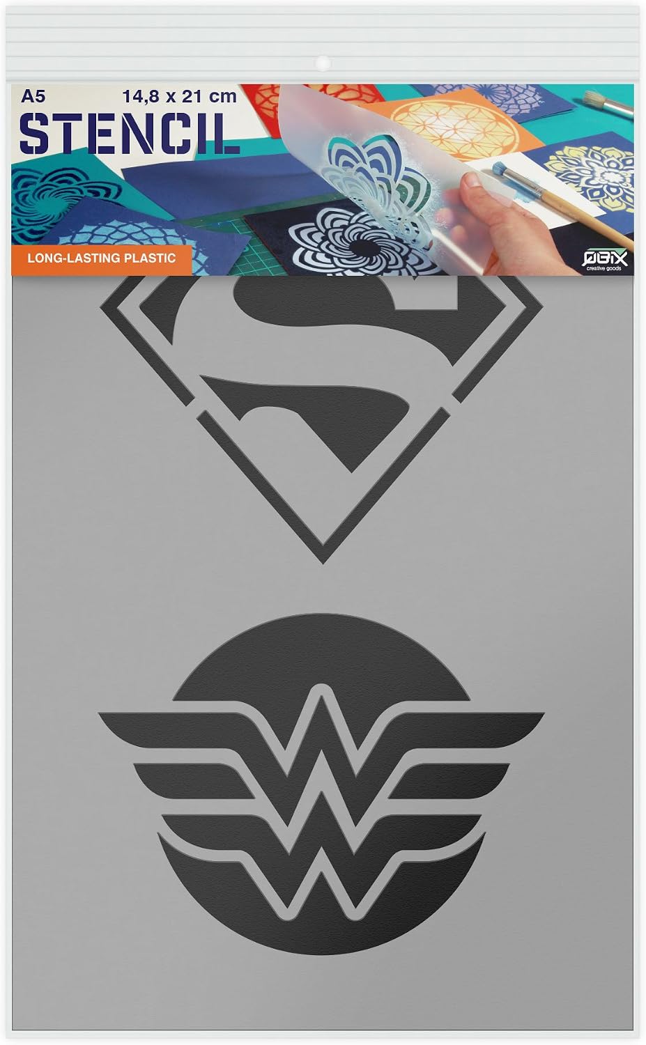 QBIX Superhero Stencil – Superman Stencil – Wonder Woman Stencil – A5 ...