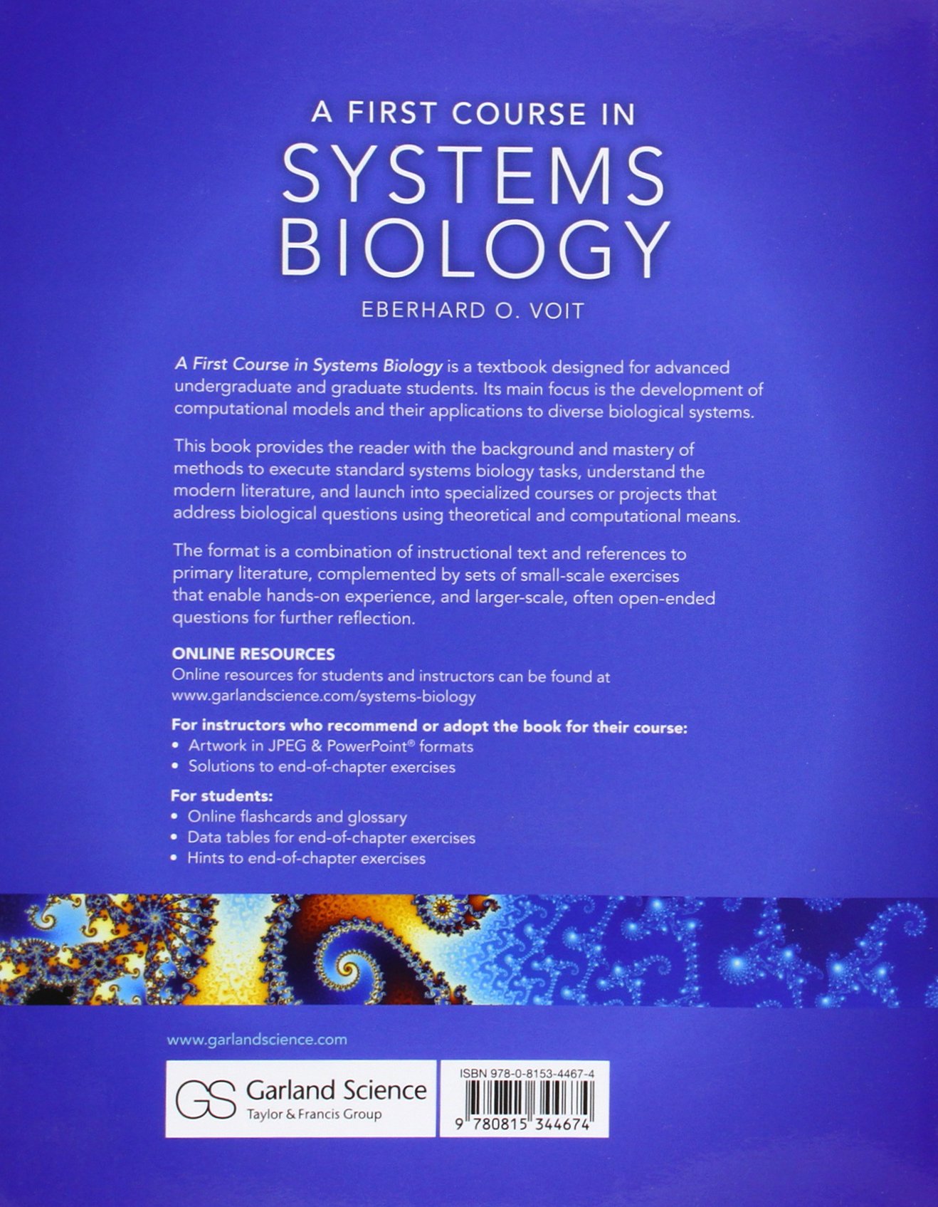 a first course in systems biology eberhard voit