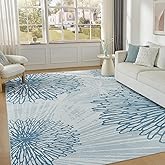 WITSHOCK 10x12 Washable Rug for Living Room,Modern Floral Distress Print Pattern Area Rugs,Stain Resistant with Non Slip Back