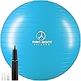 ProBody Pilates Exercise Ball - Multiple Sizes Gym Grade Balance Ball for Fitness, Yoga, Workout, Pregnancy & Physical Therapy
