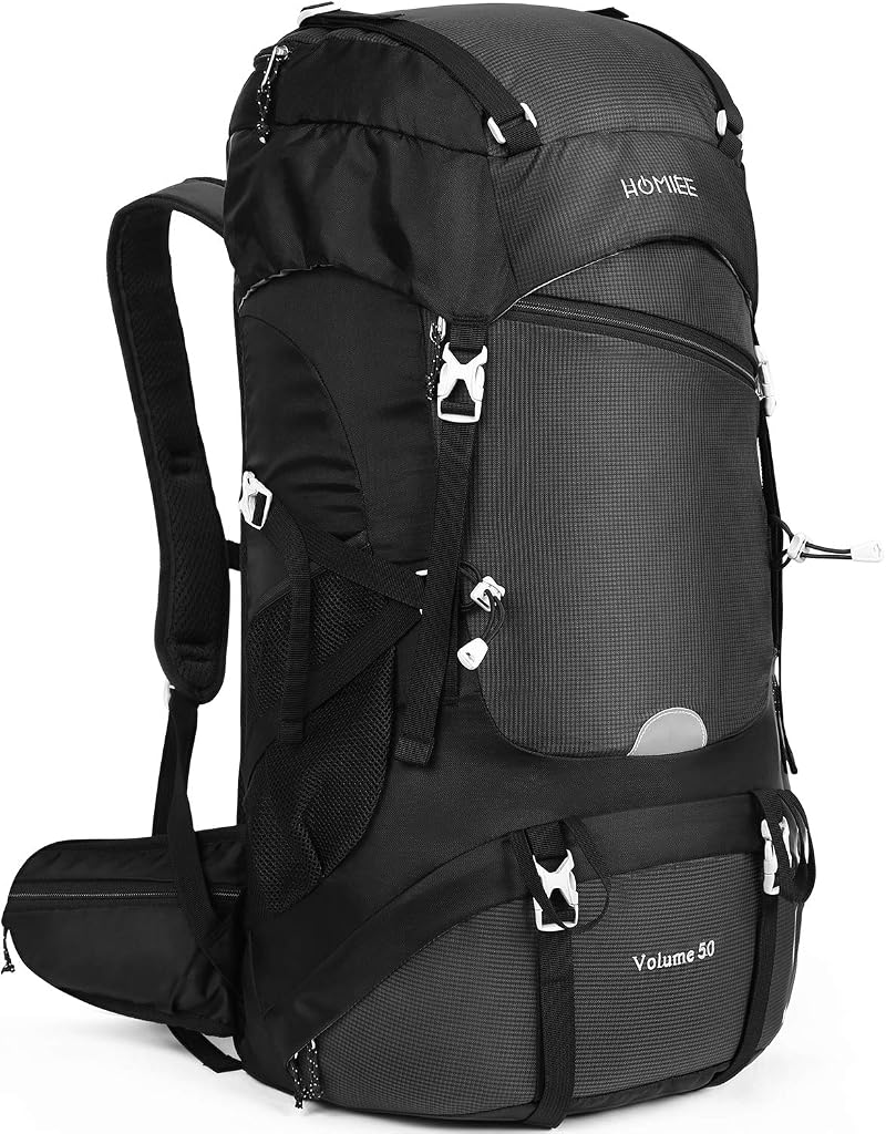 HOMIEE 50L Hiking Backpack Waterproof Large Rucksack for Men Women
