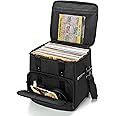 Trunab Vinyl Record Carrying Bag Vinyl Albums Storage Case, with Dividers Holds up to 60 LP Records, Vinyl Record Holder for Travel, Collection