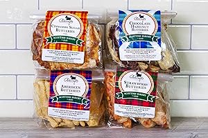 ACKROYD'S SCOTTISH BAKERY Ackroyd's Bakery 1 Dozen Aberdeen Butteries Variety Pack - Traditional, Chocolate Hazelnut, Cinnamon Sugar, Strawberry - Scottish Croissants, Rowies