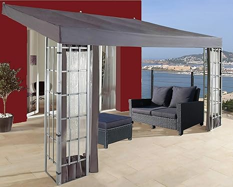 QUICK STAR 3 Seitenteile Rank Anbau 3x4m Anthrazit