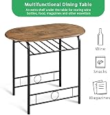 Yaheetech 3 Piece Modern Dining Table Set with Storage Rack Brown view 6