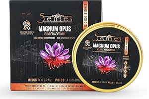 5Senses Kashmir Mongra Saffron | Filaments De Safran | Magnum Opus | Premium Grade A Saffron Threads | Whole Red Gold Spice |