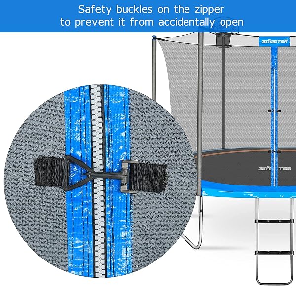 12 FT TRAMPOLINE REPLACEMENT SAFETY ENCLOSURE NET FOR 6 STRAIGHT POLES ROUND FRAME TRAMPOLINES, BREATHABLE AND WEATHER-RESISTANT WITH ADJUSTABLE STRAPS(NET ONLY)