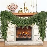 Christmas Garland Norfolk Pine Garlands Artificial Greenery Garland for Mantle Table Fireplace Stairs Christmas Decor Garland Windows Porches Holiday Garlands Indoor Outdoor Decoration (1, 5FT)