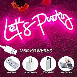 Let's Party Neon Sign, LED Neon Lights for Bedroom