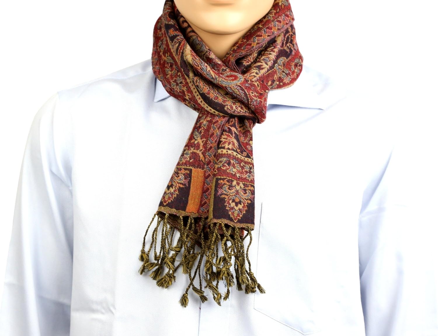 Gifts Men Accessories Indian Dress Neck Scarf Wool Paisley Design, 13 X