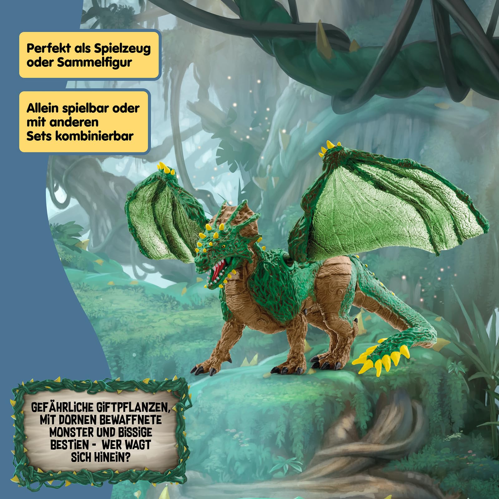 SCHLEICH ELDRADOR Creatures | Dschungeldrache 70791 | detailgetreue Monster Spielfigur mit beweglichen Flügeln | tolles Geschenk für Mädchen und Jungen | Spielzeug ab 7 Jahren | 28 x 17 x 11 cm 7