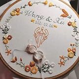 LAMXD 4 Sizes Imitated Wood Display Round Embroidery Hoop Set with Gold Eye view 2