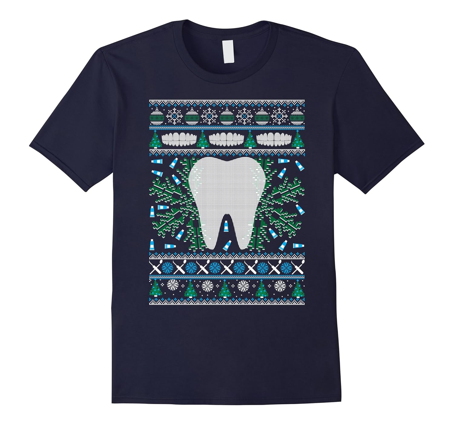 Dental Hygientist Ugly Christmas Sweater Holiday T-Shirt-AZP