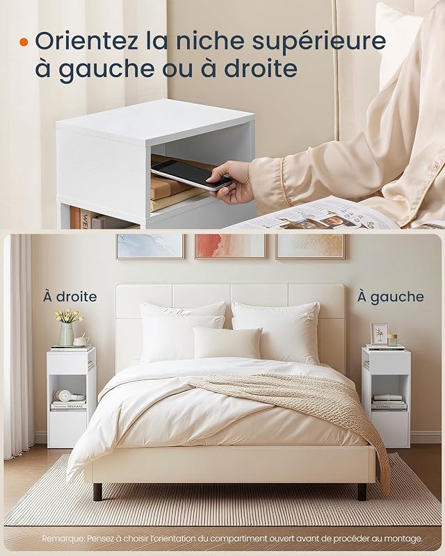 Table de Chevet Snapsemble, avec Tiroir, 30 x 25 x 59,4 cm